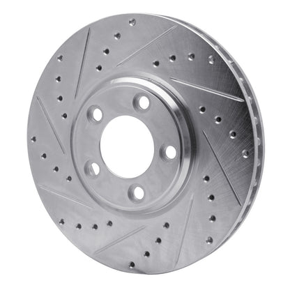 R1 Concepts R1 00-06 Ford Thunderbird Front Left Drilled & Slotted Silver Brake Rotor