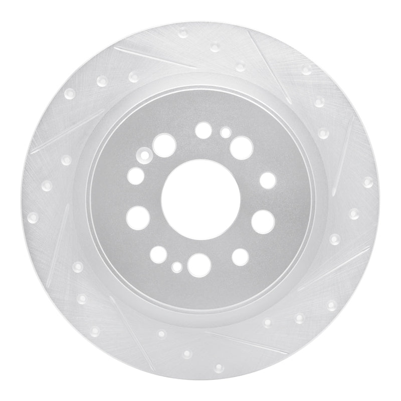 R1 Concepts R1 17-25 Acura RDX Rear Right Drilled & Slotted Silver Brake Rotor