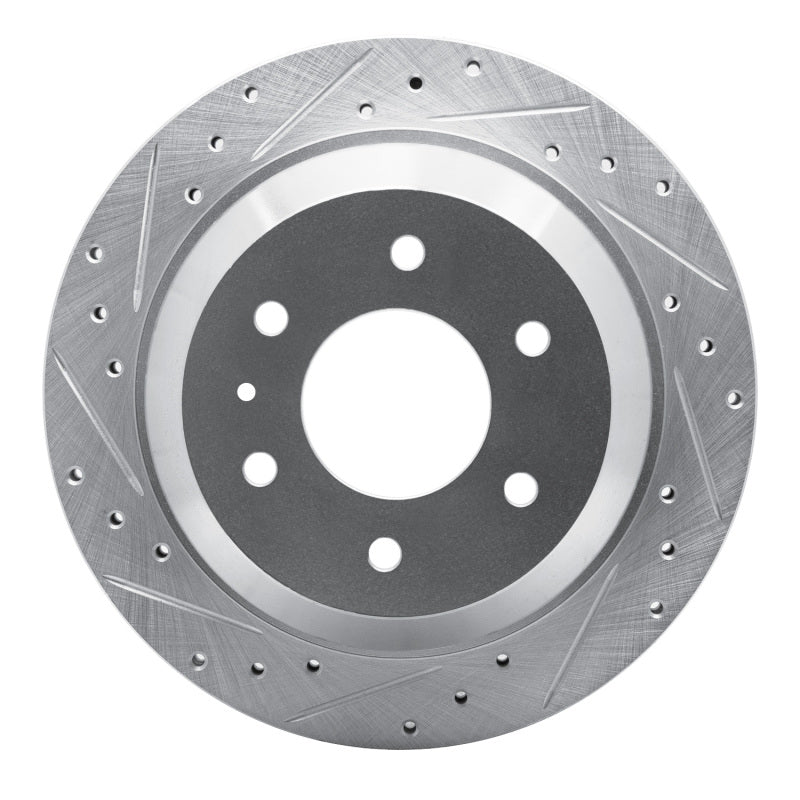 R1 Concepts R1 02-09 Buick Rainier Rear Left Drilled & Slotted Silver Brake Rotor