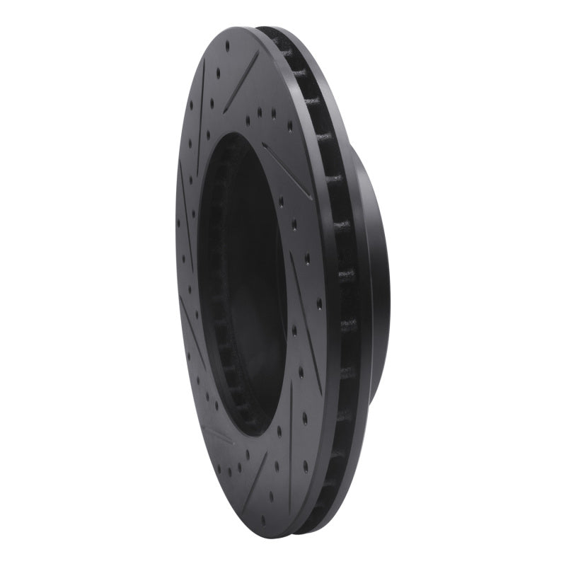 R1 Concepts R1 99-04 Jeep Grand Cherokee Front Right Drilled & Slotted Black Brake Rotor