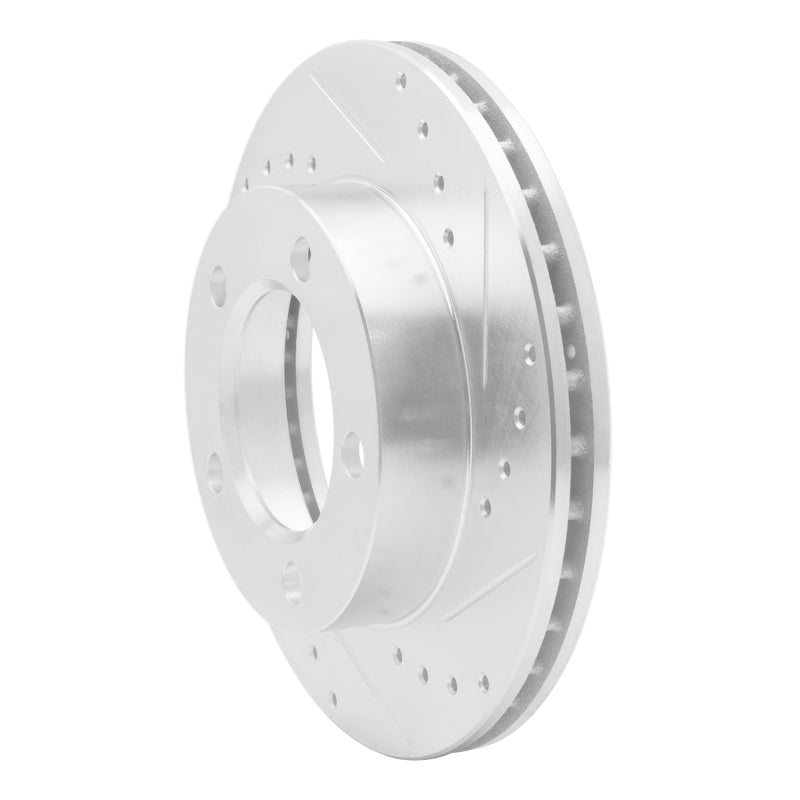 R1 Concepts R1 94-96 Ford F-150 4WD Front Right Drilled & Slotted Silver Brake Rotor