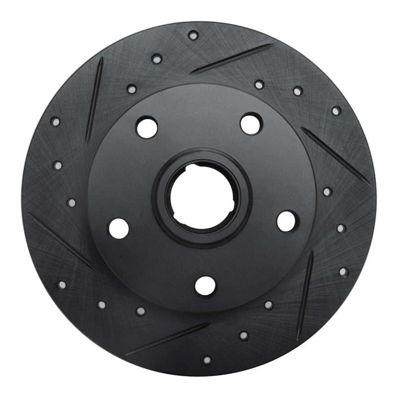 R1 Concepts R1 96-08 Audi A4 (Mexico) Rear Left Drilled & Slotted Black Brake Rotor