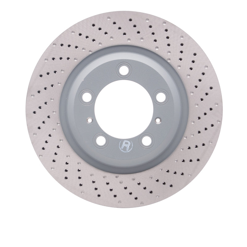 DFC 12-16 Porsche 911 Right Front Drilled Hi-Carbon Alloy Geomet Coated Rotor