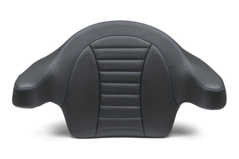 Mustang Motorcycle Mustang 93-13 HD FL Touring Extended Arm Wrap-Around Backrest Deluxe - Black w/Blue Stitching