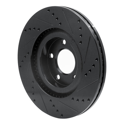 R1 Concepts R1 07-15 Ford Edge Front Left Drilled & Slotted Black Brake Rotor