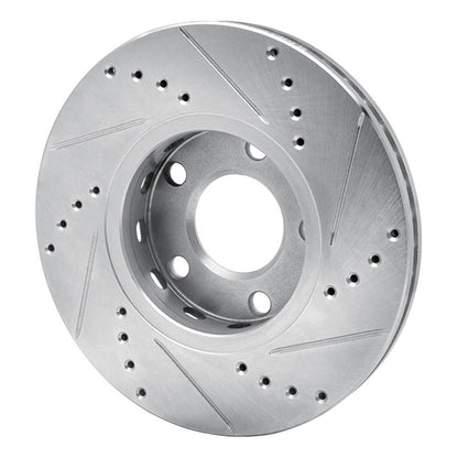 R1 Concepts R1 85-91 Audi 5000S Quattro Front Left Drilled & Slotted Silver Brake Rotor