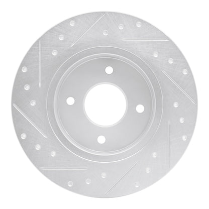 R1 Concepts R1 84-85 Nissan 300ZX Rear Right Drilled & Slotted Silver Brake Rotor