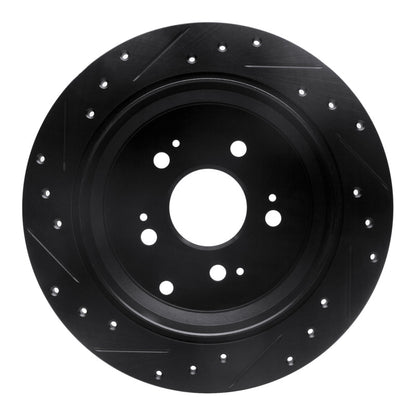 R1 Concepts R1 05-10 Honda Odyssey Rear Right Drilled & Slotted Black Brake Rotor