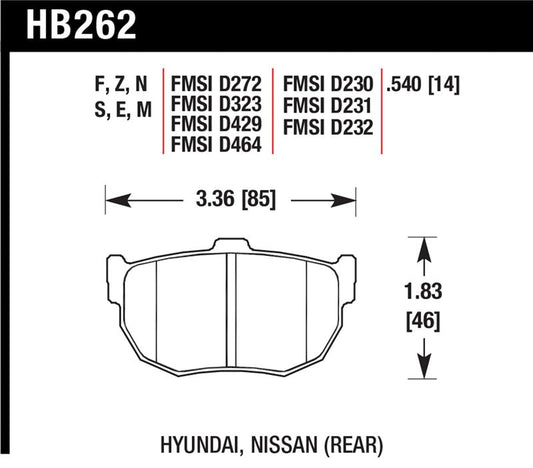 Hawk Performance Hawk 89-97 Nissan 240SX SE Blue 9012 Race Rear Brake Pads
