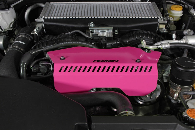 Perrin Performance PERRIN 22-26 Subaru WRX Pulley Cover - Hyper Pink (TALL - For Use w/o PERRIN AOS)