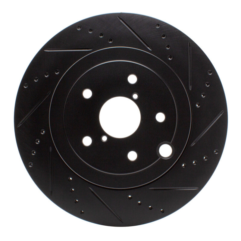 R1 Concepts R1 18-25 Subaru WRX Rear Right Drilled & Slotted Black Brake Rotor