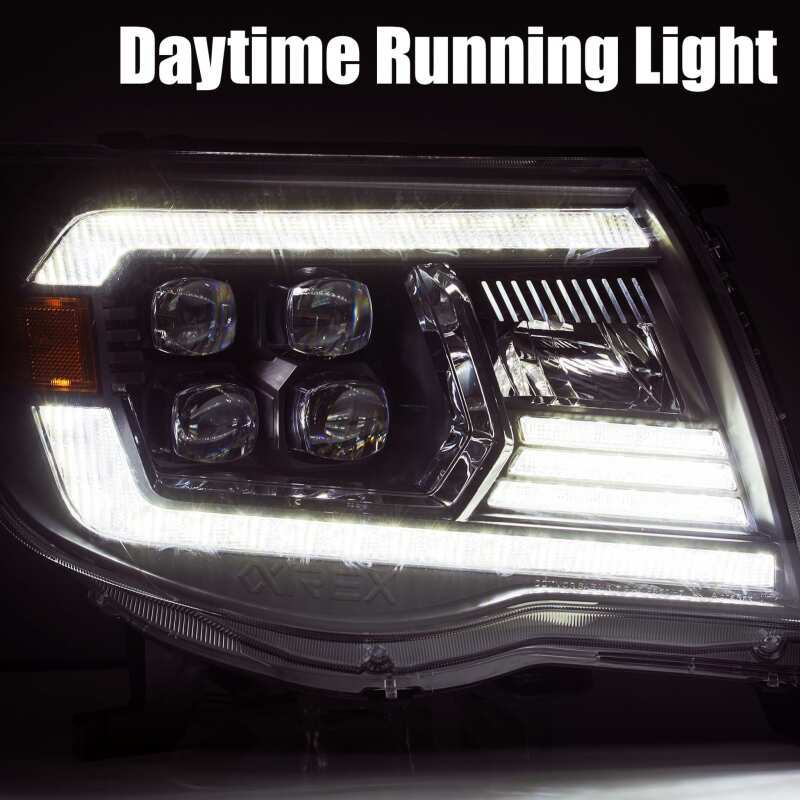 AlphaRex 05-11 Toyota Tacoma NOVA LED Projector Headlights Plank Style Black w/Activ Light/DRL