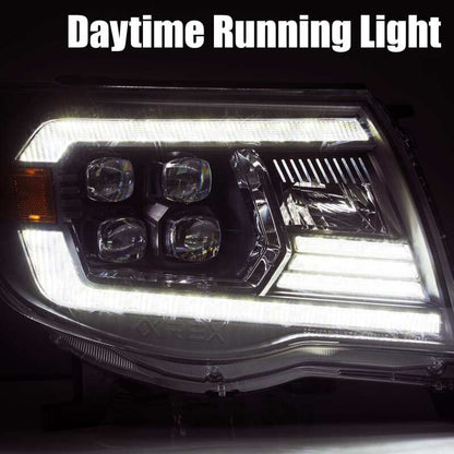 AlphaRex 05-11 Toyota Tacoma NOVA LED Projector Headlights Plank Style Black w/Activ Light/DRL