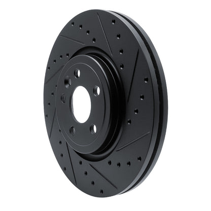 R1 Concepts R1 17-19 Jaguar F-Pace Front Right Drilled & Slotted Black Brake Rotor