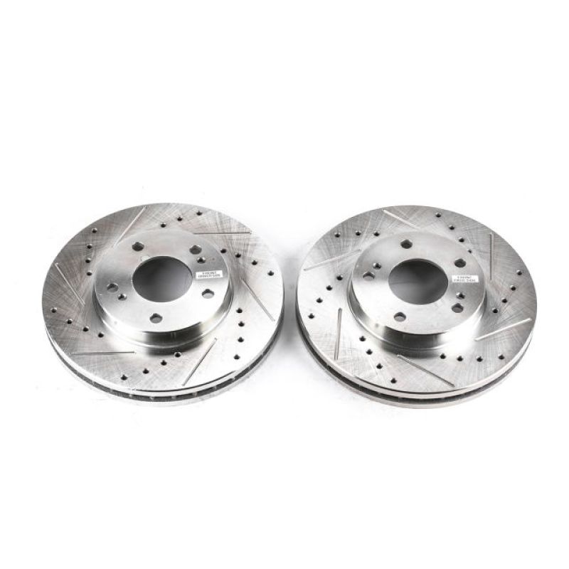 PowerStop Power Stop 89-96 Nissan 300ZX Front Evolution Drilled & Slotted Rotors - Pair