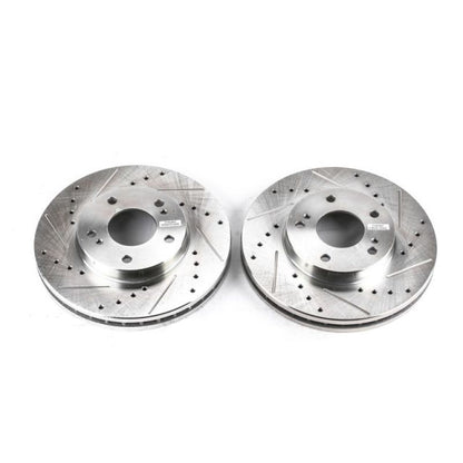 PowerStop Power Stop 89-96 Nissan 300ZX Front Evolution Drilled & Slotted Rotors - Pair