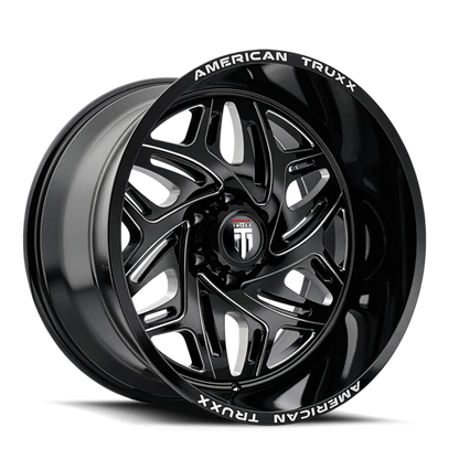 American Truxx AT1914 Euphoria 20x10 / 5x127 BP / -19mm Offset / 78.1mm Hub Gloss Black Milled Wheel