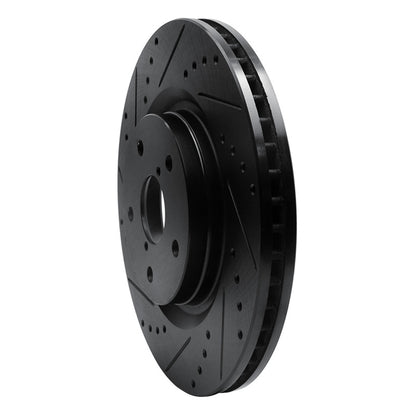 R1 Concepts R1 -24 Subaru Forester Front Left Drilled & Slotted Black Brake Rotor