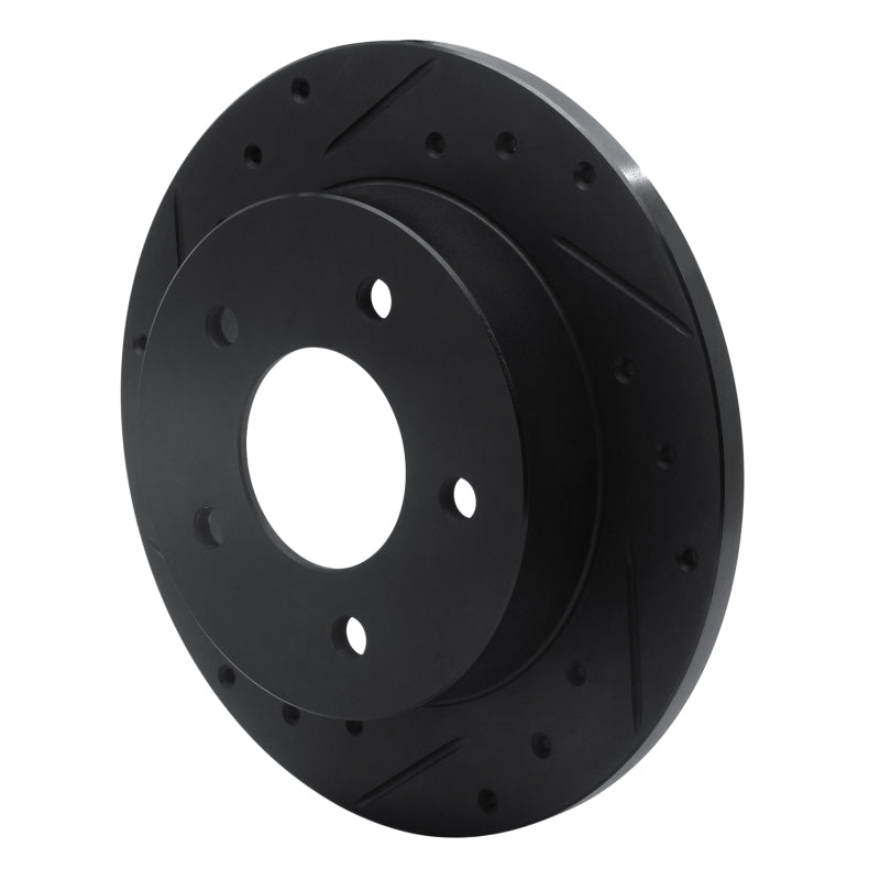 R1 Concepts R1 84-88 Pontiac 6000 Rear Left Drilled & Slotted Black Brake Rotor