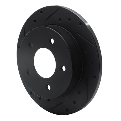 R1 Concepts R1 84-88 Pontiac 6000 Rear Left Drilled & Slotted Black Brake Rotor