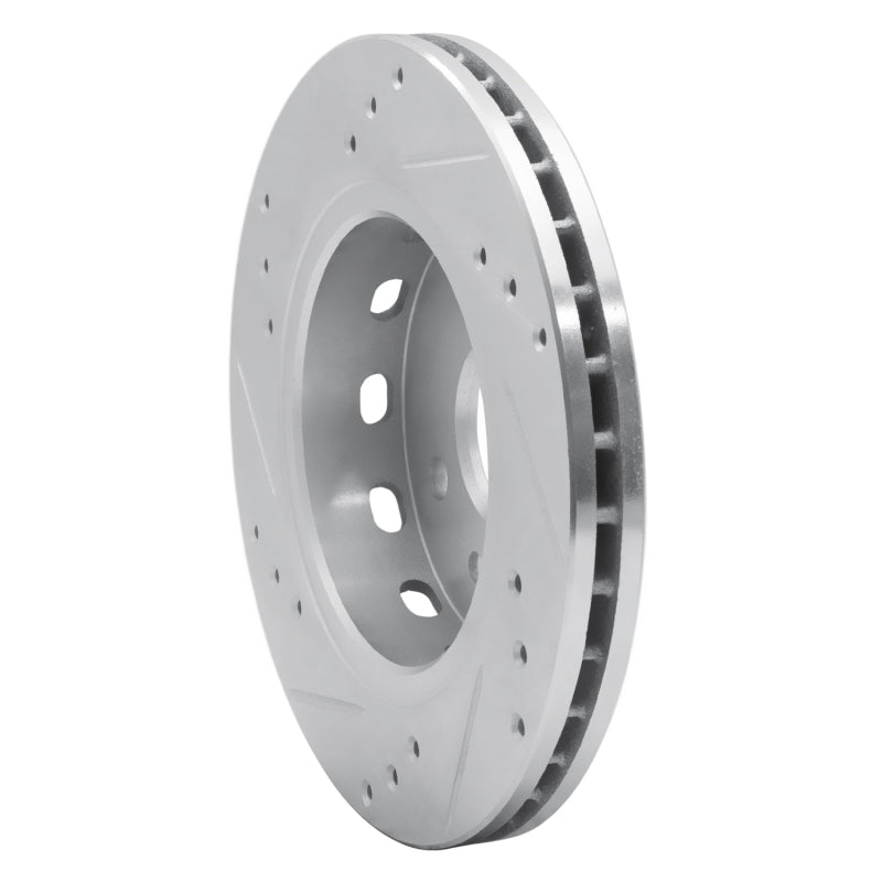 R1 Concepts R1 01-03 Kia SPECTRA Front Right Drilled & Slotted Silver Brake Rotor