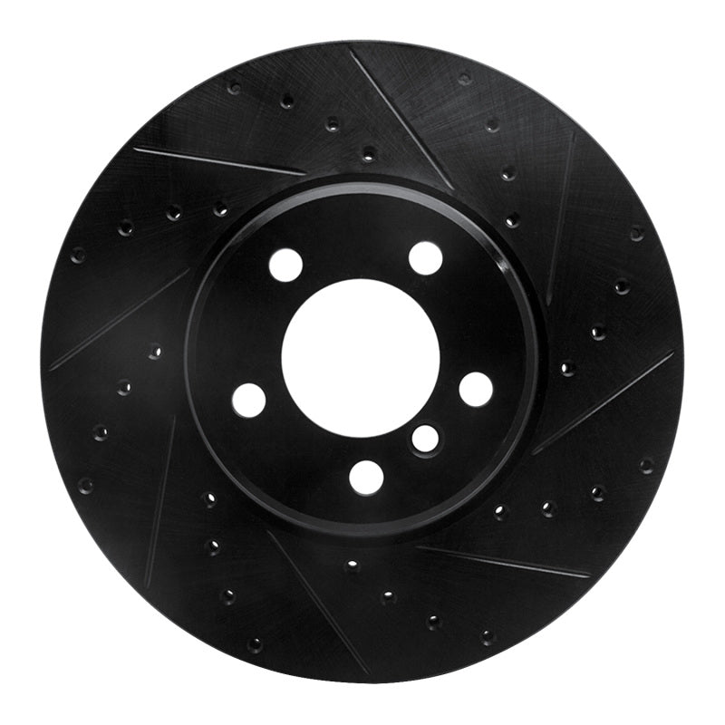 R1 Concepts R1 03-05 Land Rover Range Rover Front Right Drilled & Slotted Black Brake Rotor