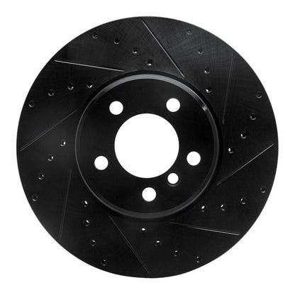 R1 Concepts R1 03-05 Land Rover Range Rover Front Right Drilled & Slotted Black Brake Rotor