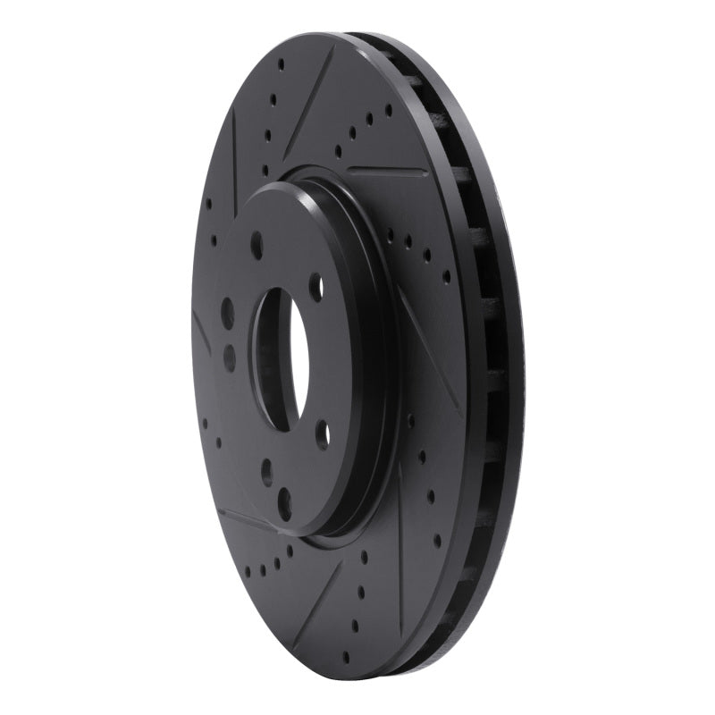 R1 Concepts R1 96-11 Chrysler Crossfire Front Left Drilled & Slotted Black Brake Rotor