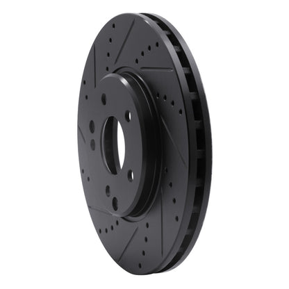 R1 Concepts R1 96-11 Chrysler Crossfire Front Left Drilled & Slotted Black Brake Rotor