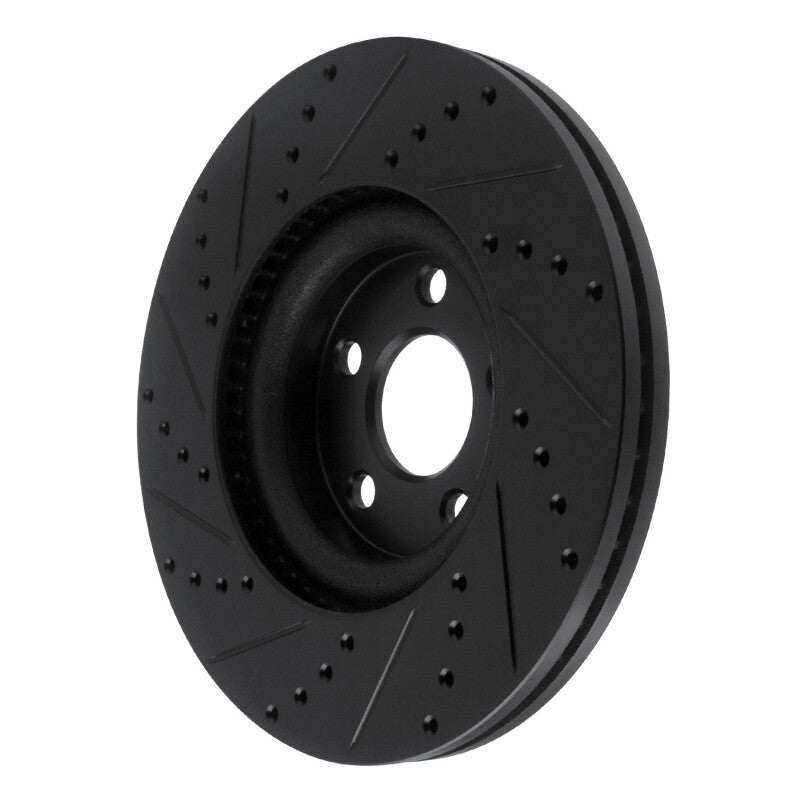 R1 Concepts R1 17-20 Lincoln MKZ Front Right Drilled & Slotted Black Brake Rotor