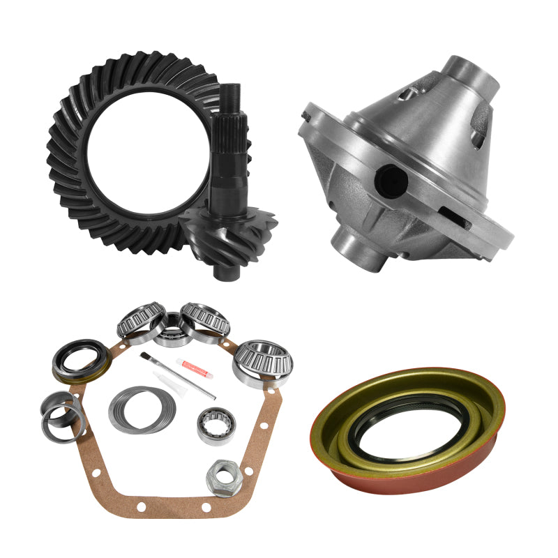 Yukon Gear & Axle Yukon Gear 10.5in GM 14 Bolt 4.56 Rear Ring & Pinion Install Kit 30 Spline Positraction