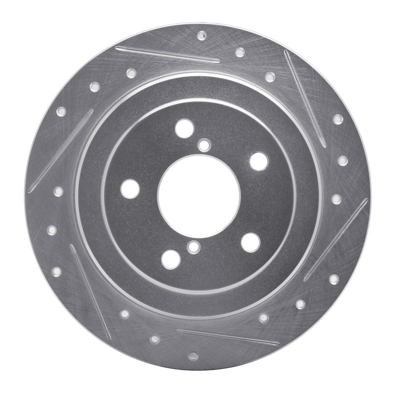 R1 Concepts R1 90-08 Saab 9-2X Rear Right Drilled & Slotted Silver Brake Rotor