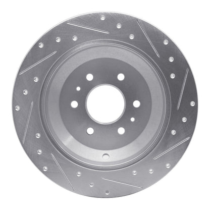 R1 Concepts R1 09-10 Kia BORREGO Rear Left Drilled & Slotted Silver Brake Rotor
