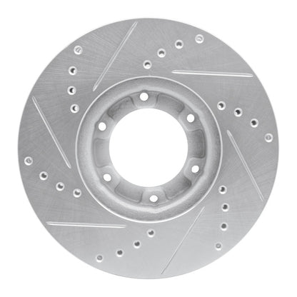 R1 Concepts R1 89-93 Toyota Pickup Front Right Drilled & Slotted Silver Brake Rotor