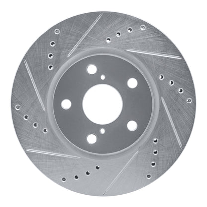 R1 Concepts R1 92-10 Lexus IS300 Front Left Drilled & Slotted Silver Brake Rotor