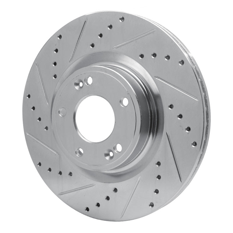 R1 Concepts R1 09-11 Hyundai Genesis Sedan Front Left Drilled & Slotted Silver Brake Rotor