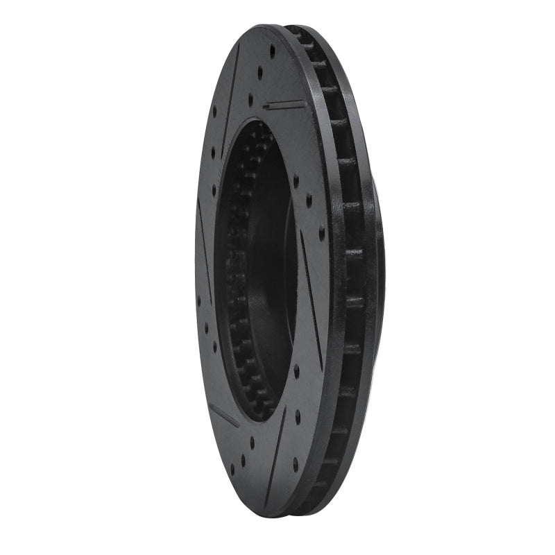 R1 Concepts R1 92-96 Honda Prelude Front Right Drilled & Slotted Black Brake Rotor