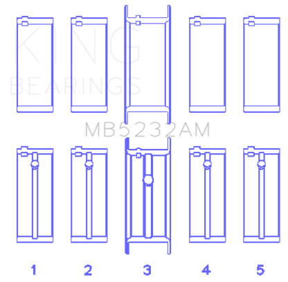 King Engine Bearings Nissan Datsun A12/(Size +1.0mm) Main Bearing Set