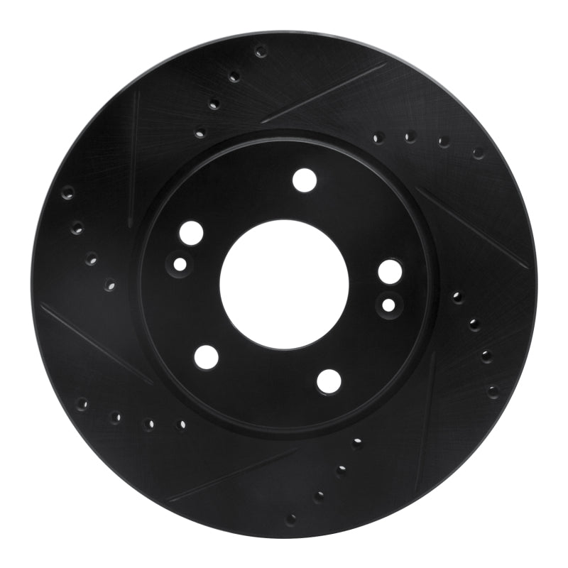 R1 Concepts R1 17-22 Hyundai Ioniq Front Left Drilled & Slotted Black Brake Rotor