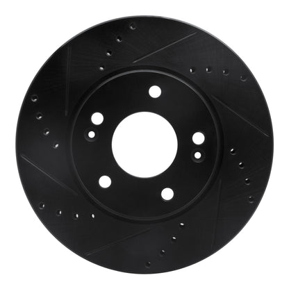R1 Concepts R1 17-22 Hyundai Ioniq Front Left Drilled & Slotted Black Brake Rotor