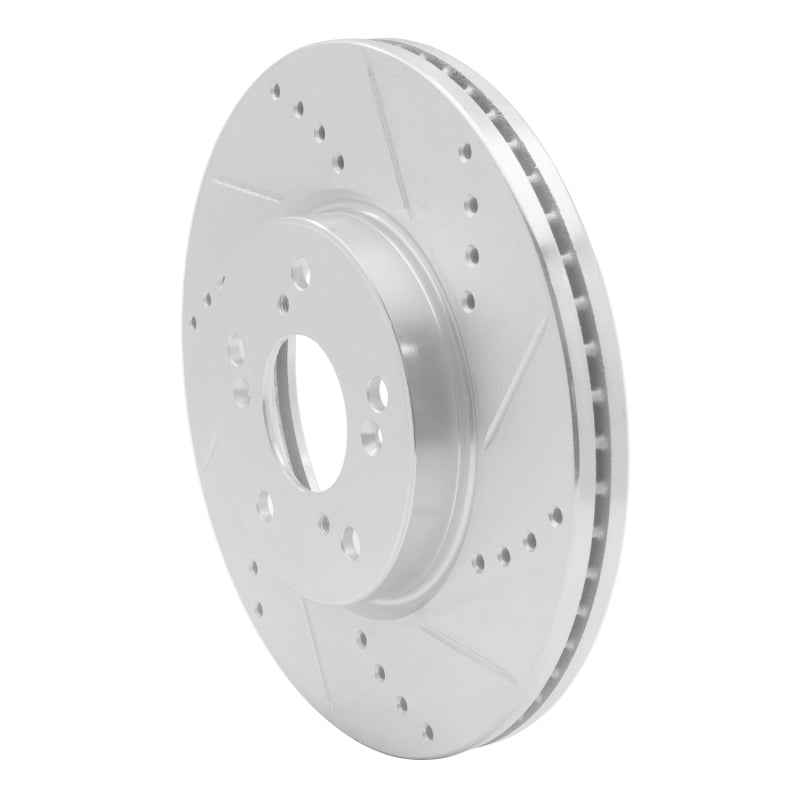 R1 Concepts R1 13-25 Honda Accord Coupe Front Right Drilled & Slotted Silver Brake Rotor