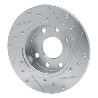 R1 Concepts R1 85-89 Chevrolet SPECTRUM Front Left Drilled & Slotted Silver Brake Rotor