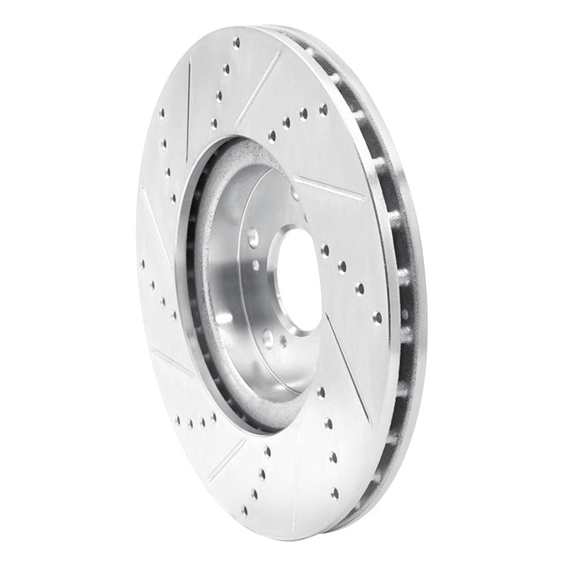 R1 Concepts R1 04-08 Acura TL Front Right Drilled & Slotted Silver Brake Rotor