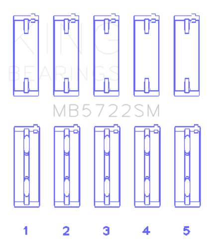 King Engine Bearings Mitsubishi 2007+ 4B11T Turbo EVO X (Size +0.25mm) Crankshaft Main Bearing Set
