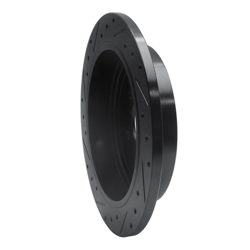 R1 Concepts R1 03-11 Lincoln Town Car Rear Right Drilled & Slotted Black Brake Rotor