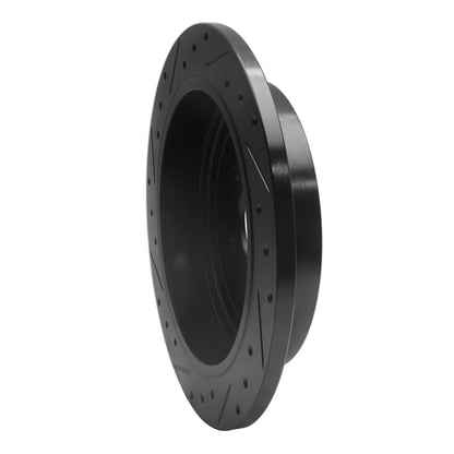 R1 Concepts R1 03-11 Lincoln Town Car Rear Right Drilled & Slotted Black Brake Rotor