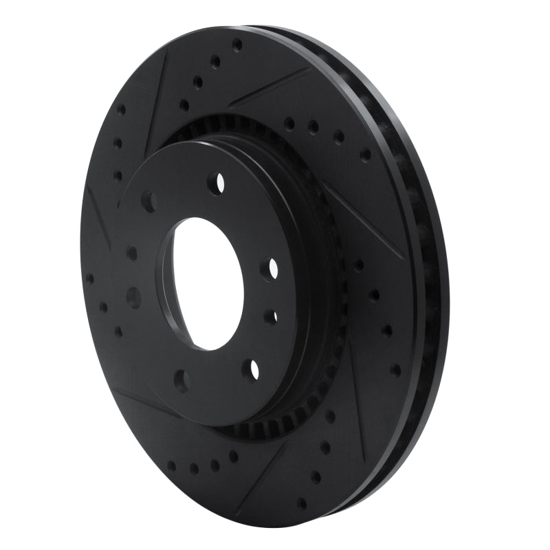 R1 Concepts R1 06-09 Buick Rainier Front Left Drilled & Slotted Black Brake Rotor