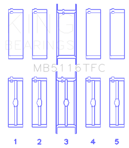 King Engine Bearings Chrysler 426Ci/ 440Ci V8 OHV (Top Fuel) Main Bearing Set