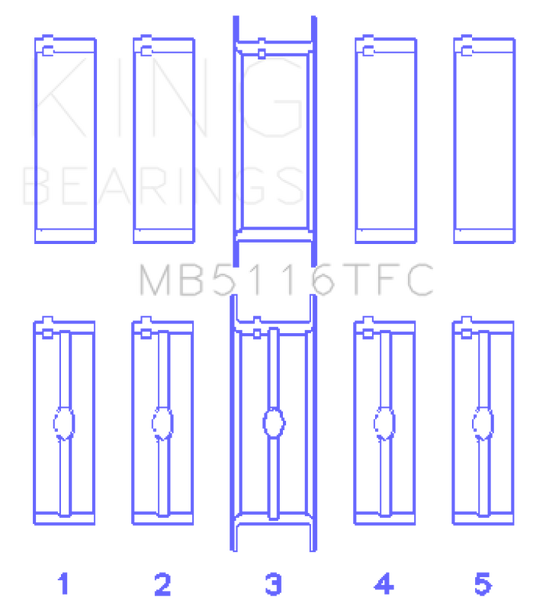 King Engine Bearings Chrysler 426Ci/ 440Ci V8 OHV (Top Fuel) Main Bearing Set