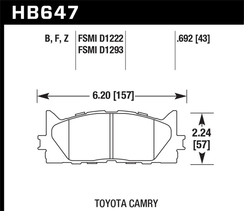 Hawk Performance Hawk 2013-2014 Lexus ES300h HPS 5.0 Front Brake Pads